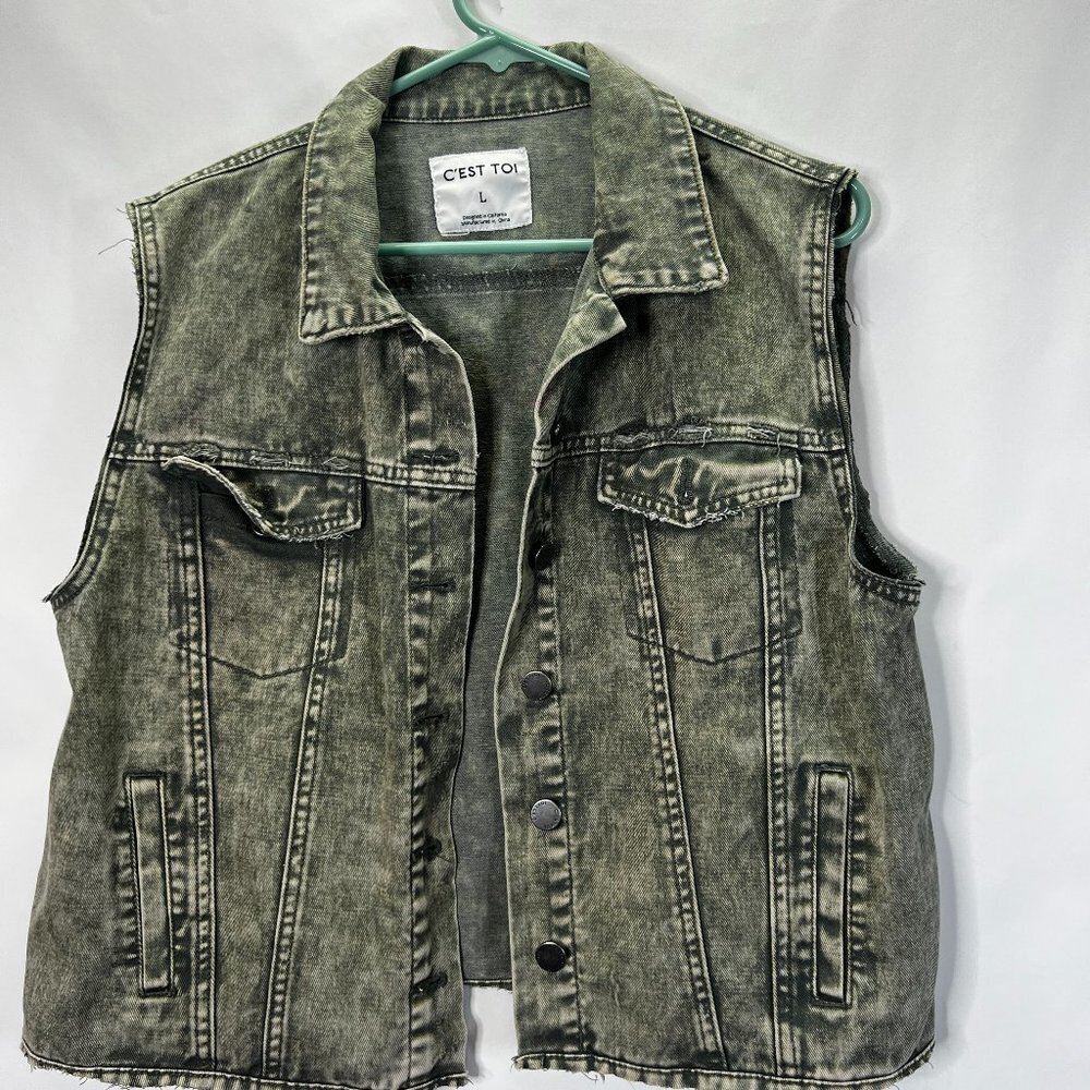 C’est Toi Stone Wash Y2K Style Vest L